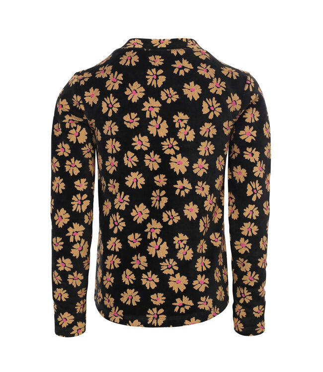 Velvet Top Winter Flower Black