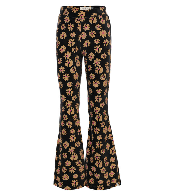 Velvet flared pants  Winter Flower Black