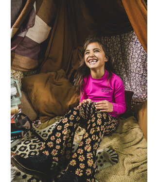 LOOXS Little Velvet flared pants  Winter Flower Black