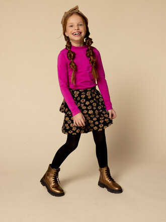 LOOXS Little Velours rokje Winter Flower Zwart LOOXS Little Velours rokje Winter Flower Zwart