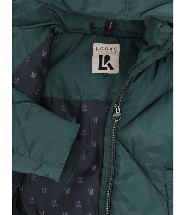 Puffer jacket fake down Green