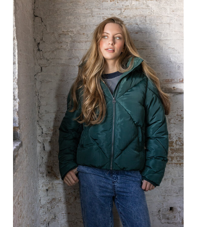 Puffer jacket fake down Green