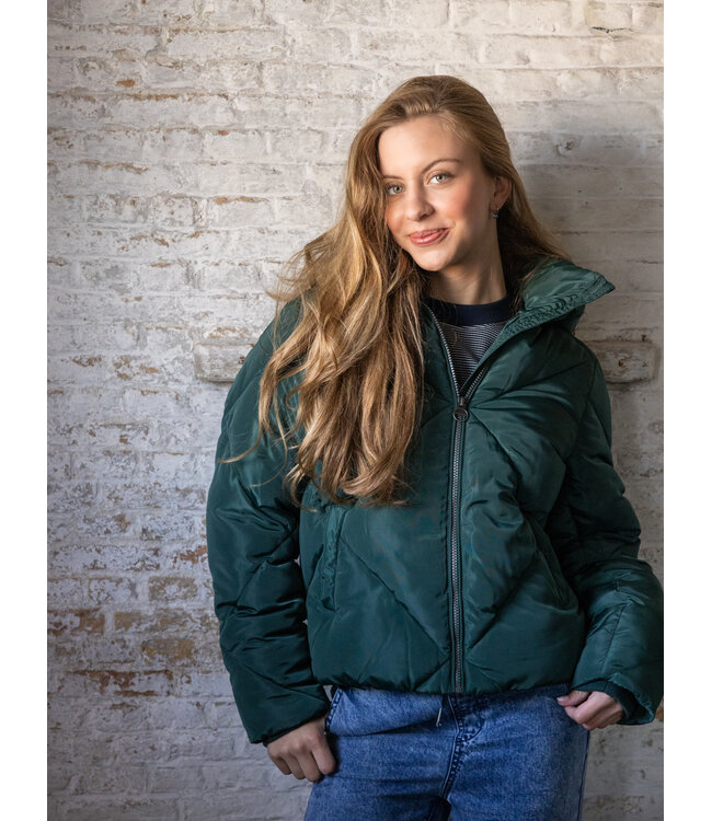 Puffer jacket fake down Green