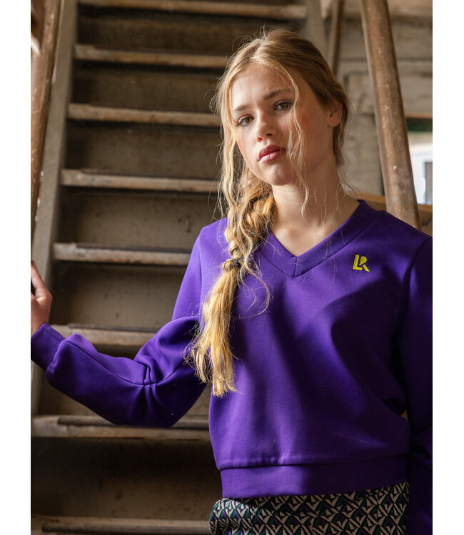 Purple sweater V-neck Scuba