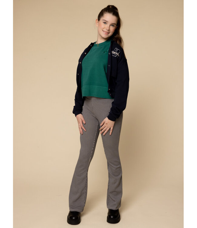 Flared sweat pants striped