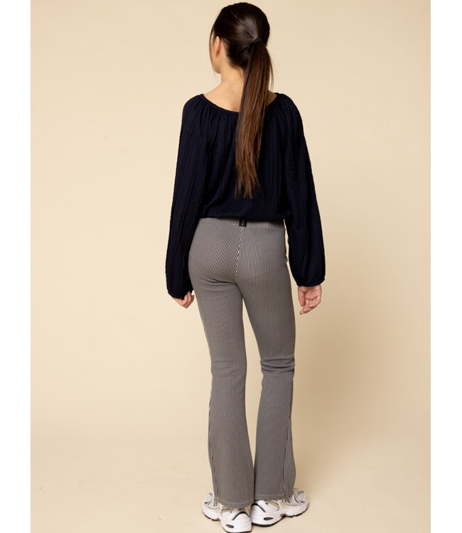 Flared sweat pants striped