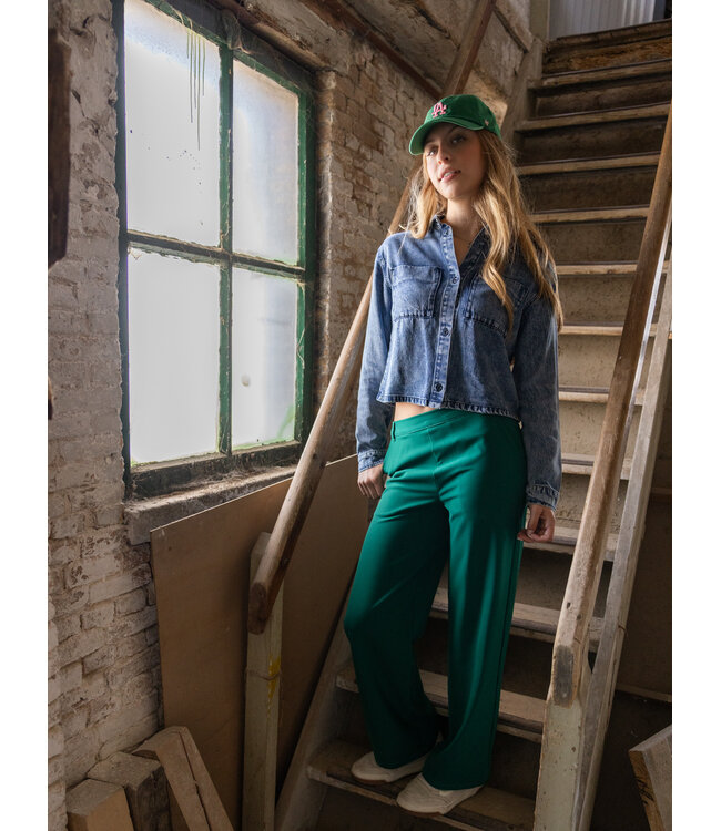 Pantalon wide leg Clover Green