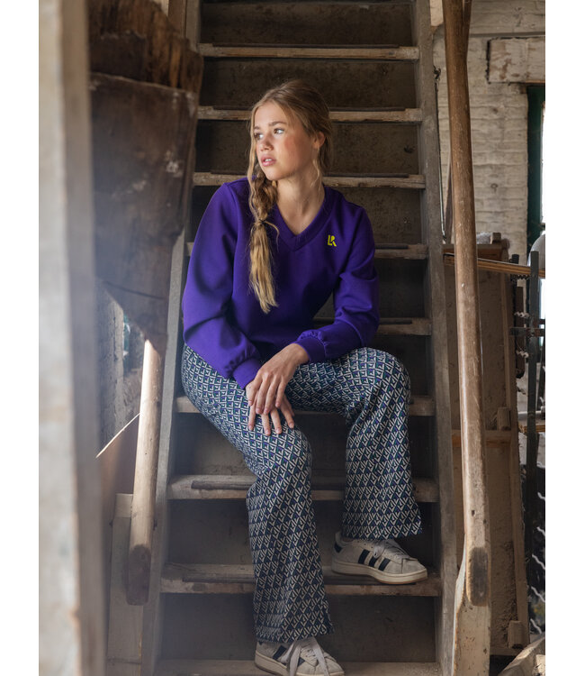 Wide leg Clover Jaquard