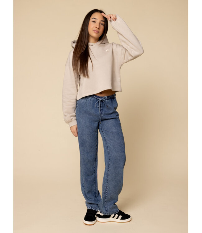 Denim lyocell broek wide leg.