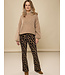 LXS Velours flared pants Winter Flower Zwart