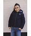 Reversibel winterjas Imitatie Bont Navy