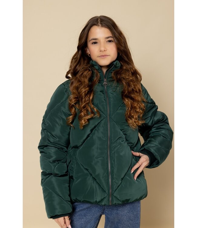 Puffer jacket fake down Green
