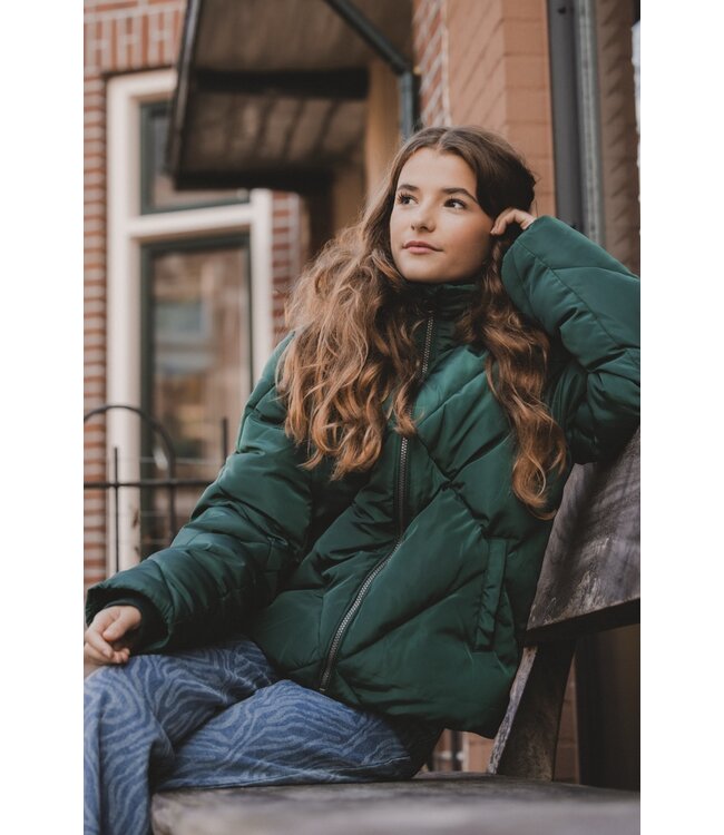 Jas Puffer Flessengroen