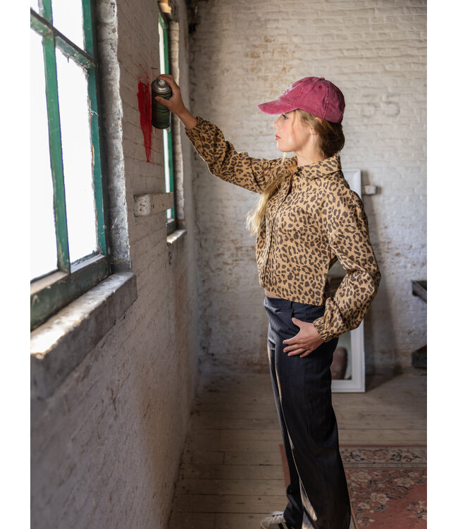 Blouse Katoen poplin Leopard