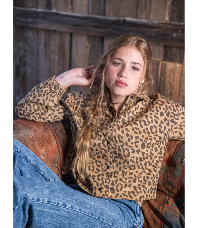 Blouse Katoen poplin Leopard