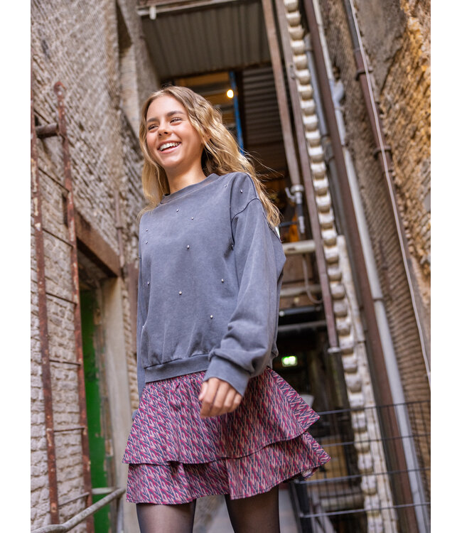 Sweater Washed Antra Strass