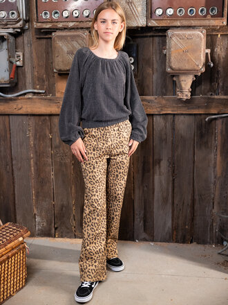 LOOXS 10sixteen Katoenen baggy broek Leopard