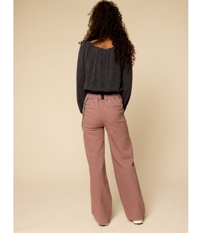 Colored wide leg denim Mauve Blush
