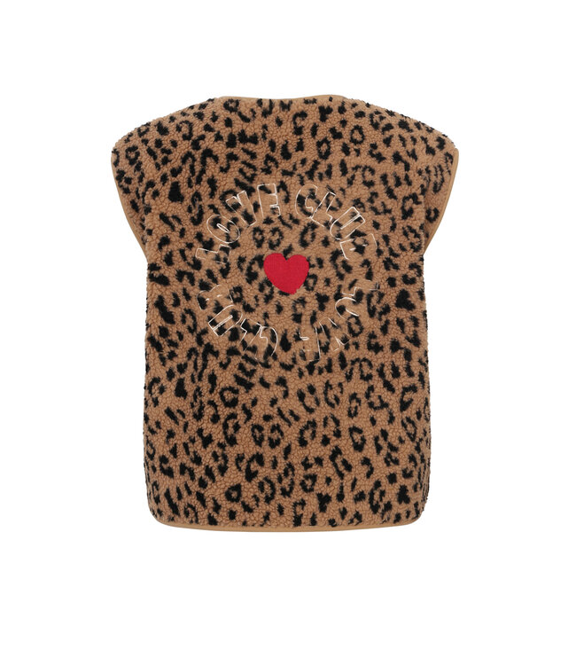 LXS Oversized gilet Teddy Leopard