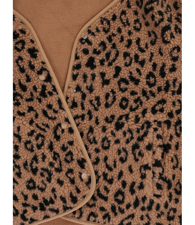 LXS Oversized gilet Teddy Leopard