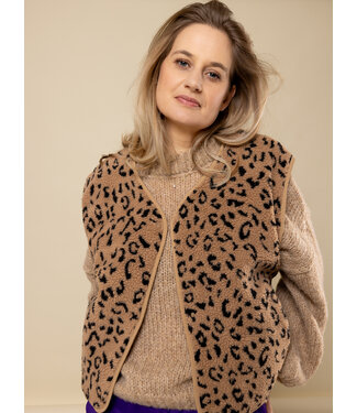 LXS the female concept LXS Oversized gilet Teddy Leopard