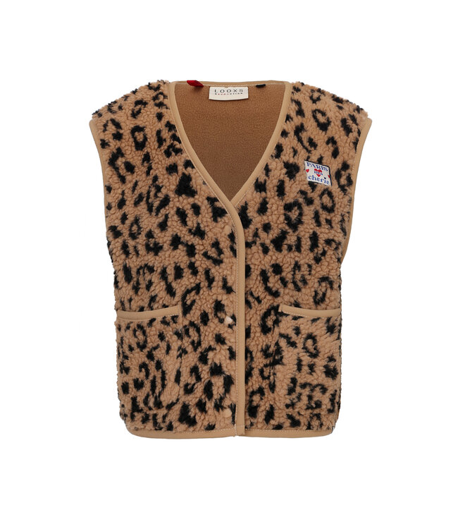 Oversized gilet Teddy Leopard