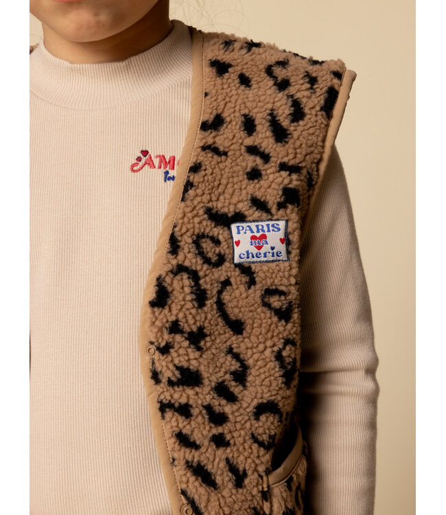 Oversized gilet Teddy Leopard