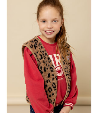 LOOXS Little Oversized gilet Teddy Leopard