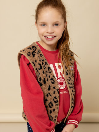 LOOXS Little Oversized gilet Teddy Leopard LOOXS Little Oversized gilet Teddy Leopard