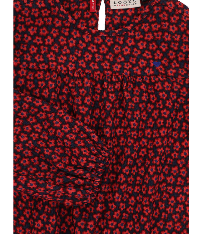 Blouse krinkel Red Flower