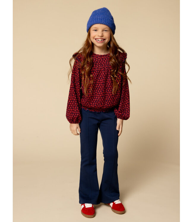 Blouse krinkel Red Flower