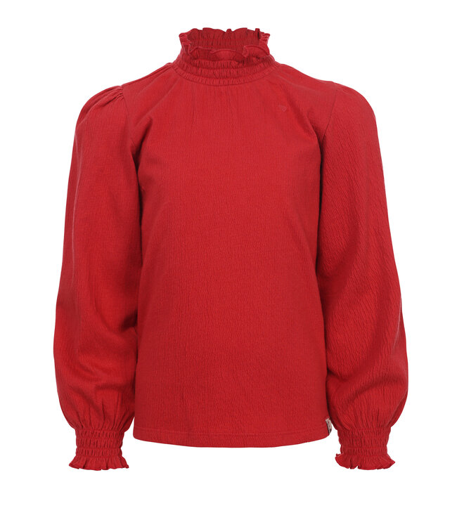 Fancy jersey Crincle top Bright Red