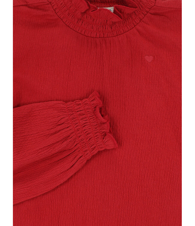 Fancy jersey Crincle top Bright Red