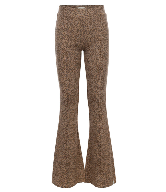 Flared broek rib jersey Mini Leopard