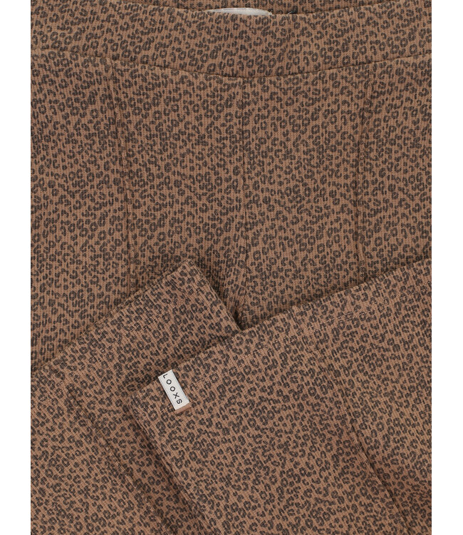 Flared broek rib jersey Mini Leopard