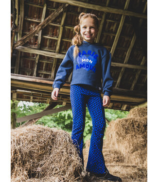 LOOXS Little Flared pants jaquard Blue Hearts