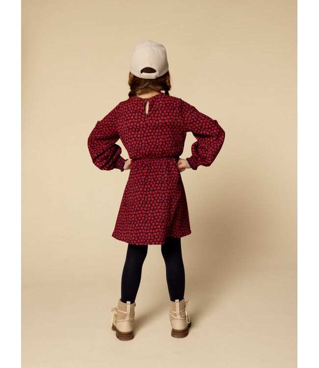 Dress Crincle Red Flower