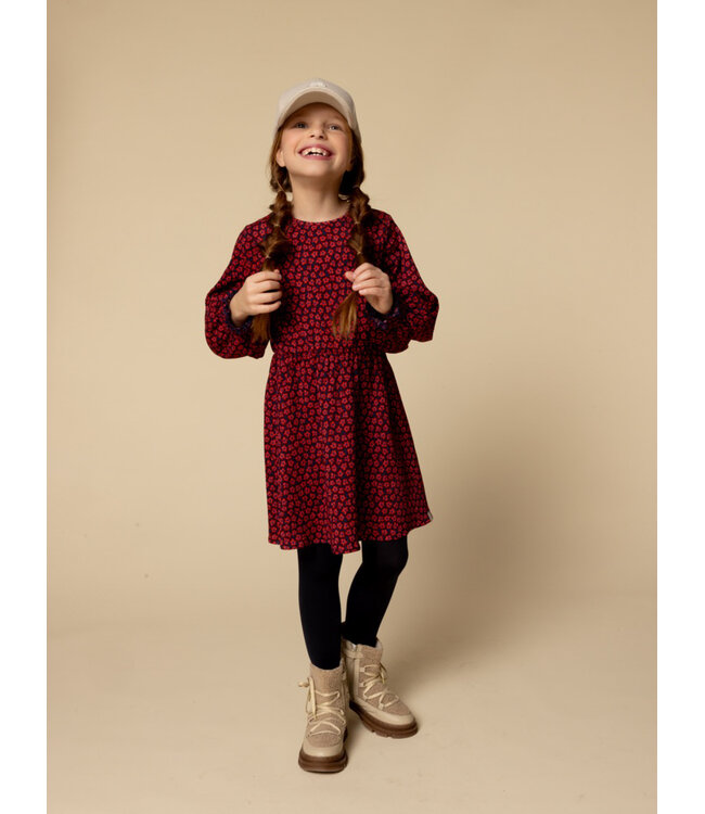 Dress Crincle Red Flower