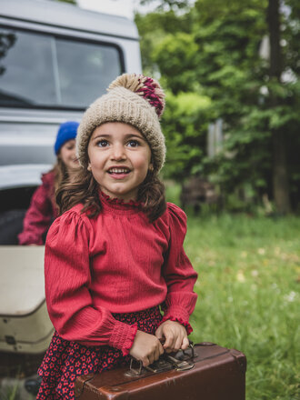 LOOXS Little Fancy jersey Crincle top Bright Red