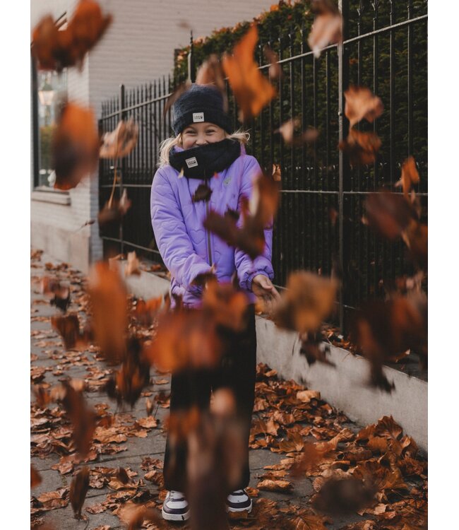 Navy Beanie fluffy knit