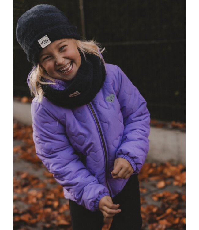 Navy Col fluffy knit