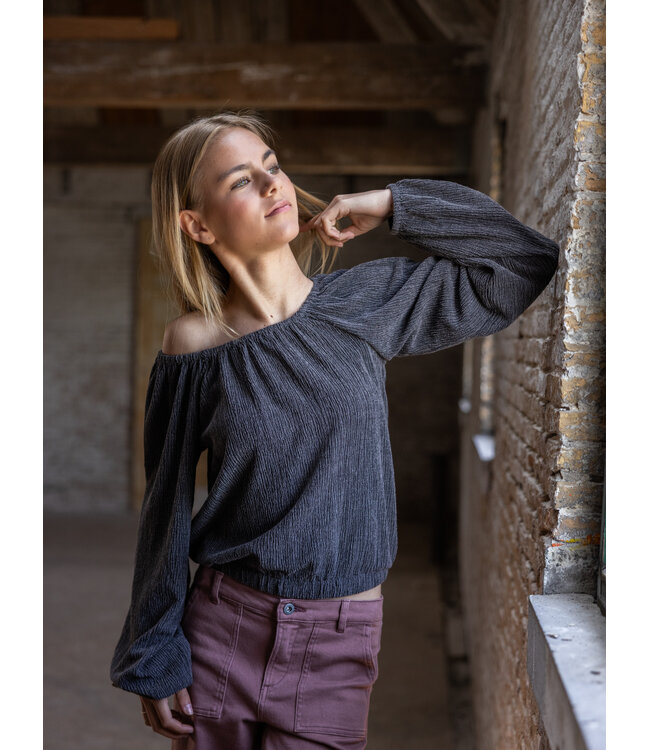 Antra krinkel top washed look