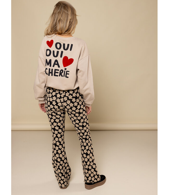 LXS Flared pants Flowerfield Black