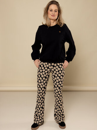 LXS the female concept LXS Flared pants Flowerfield Black LXS the female concept LXS Flared pants Flowerfield Black