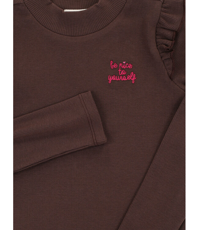 T-shirt rib jersey Dark Brown