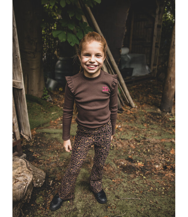 T-shirt rib jersey Dark Brown