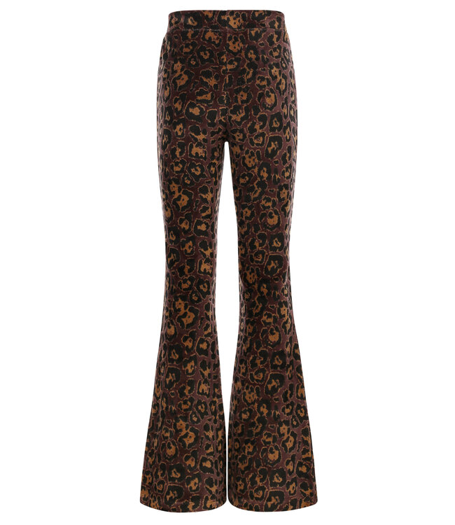 Velours flared broekje Leopard