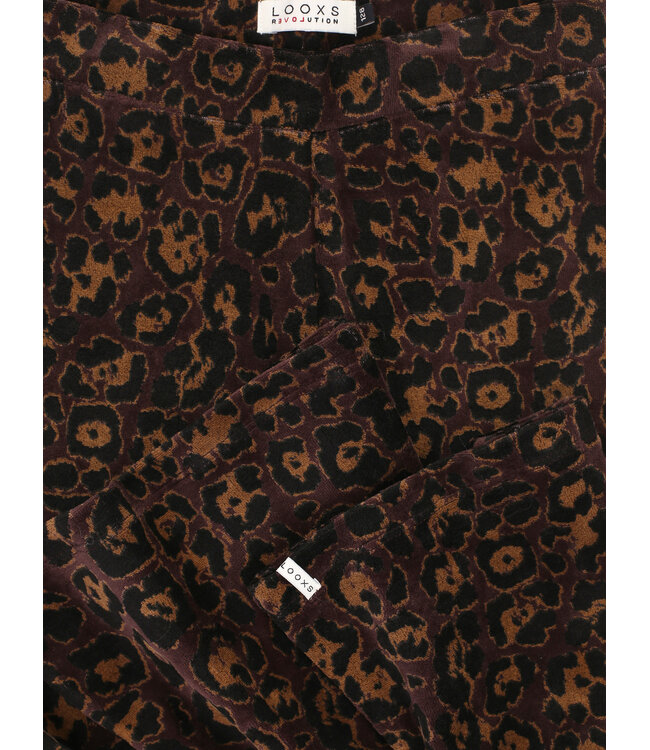 Velours flared broekje Leopard
