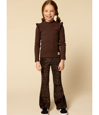 LOOXS Little Velours flared broekje Leopard