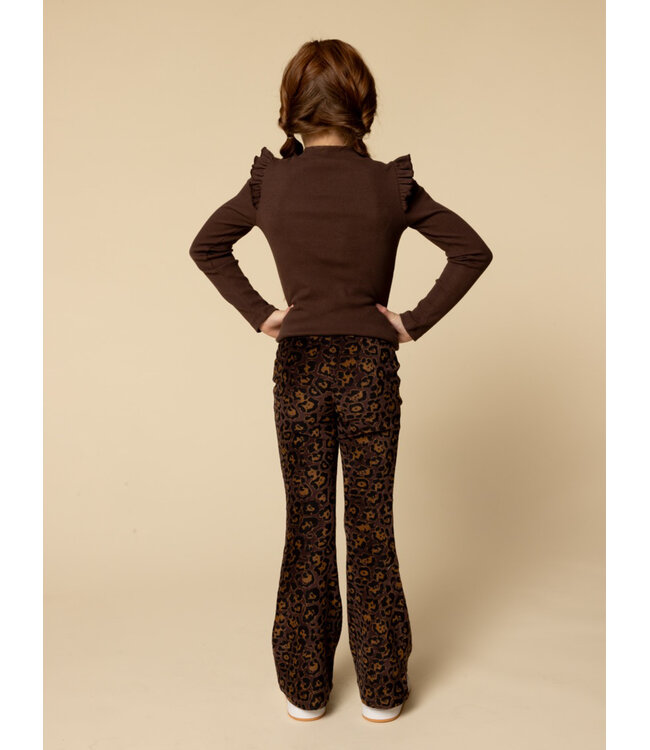 Velours flared broekje Leopard